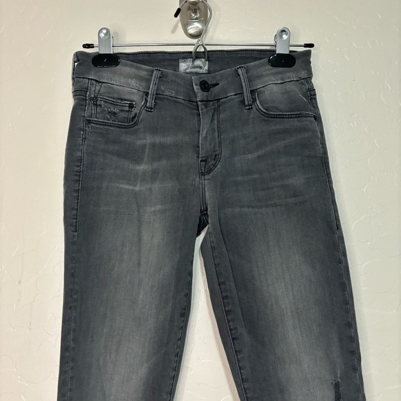 MOTHER Looker Ankle Fray Gray Last Chance Saloon Denim Skinny Jeans Size 25 - Picture 5 of 11